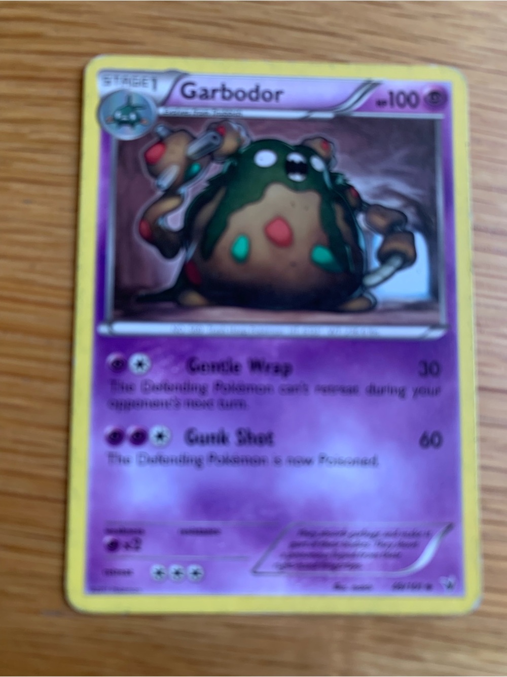 Garbodor Trading Card - Purple/Yellow
